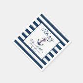 男の子の赤ちゃん航海ののシャワー スタンダードカクテルナプキン (角)