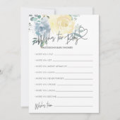 男の子の赤ん坊のシャワーの願いベビーゲームカード 招待状 (正面)