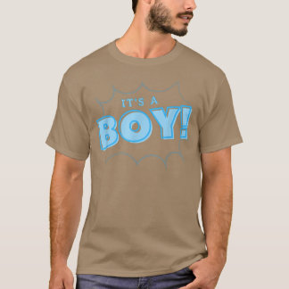 男の子の赤ん坊のシャワー性別を明かすパーティー Tシャツ