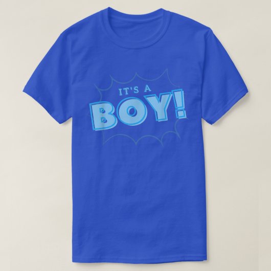 男の子の赤ん坊のシャワー性別を明かすパーティー Tシャツ (デザイン正面)