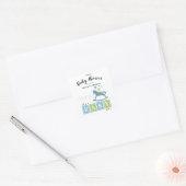 男の子の赤ん坊のシャワー スクエアシール (封筒)