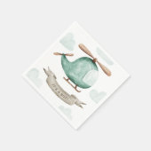 男の子の赤ん坊のシャワー | ヘリコプタ車両パイロット スタンダードカクテルナプキン (角)