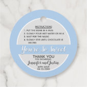 男の子の赤ん坊のシャワー |熱いココア爆弾 フェイバータグ (裏面)