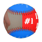 男の子の赤白青写真 野球ボール (裏面)