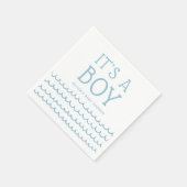 男の子の赤航海のちゃん | 柔らかい青い波 スタンダードカクテルナプキン (角)