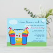 男の子の跳ね上がりの家の誕生日のパーティの招待状 招待状 (スタンド正面)