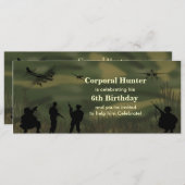 男の子の軍隊の誕生日の招待状 招待状 (正面/裏面)