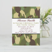 男の子の迷彩柄の誕生日の招待状 招待状 (スタンド正面)