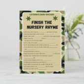 男の子の迷彩柄ベビーシャワー – 編集可能な名前， 5x7 招待状 (スタンド正面)