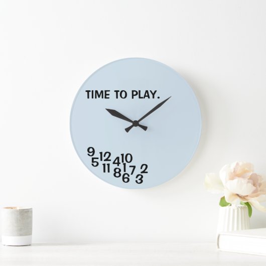 男の子の部屋のジョーク時計ごちゃごちゃした数字のジョーク時計 ラージ壁時計 (ホーム)