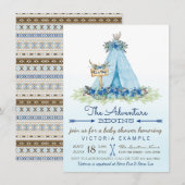 男の子の部族テントのベビーシャワー招待状 招待状 (正面/裏面)