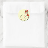 男の子の野球はTシャツおよびギフトをカスタマイズ ラウンドシール (バッグ)