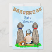 男の子の野球をテーマにしたベビーシャワー 招待状 (正面)