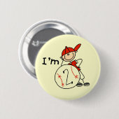 男の子の野球私は2個のTシャツおよびギフトです 缶バッジ (正面&裏面)