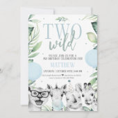 男の子の野生のサファリ誕生日招待状 招待状 (正面)