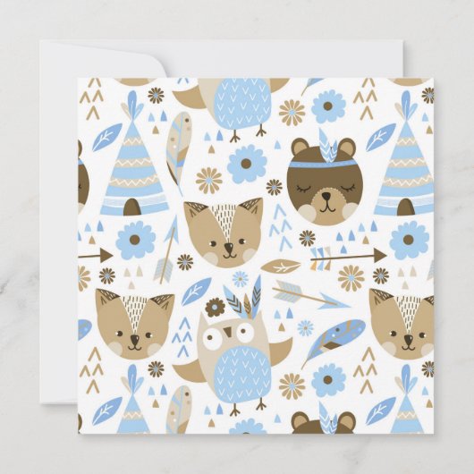 男の子の野生の1匹のベビーシャワーの招待状 招待状 (裏面)