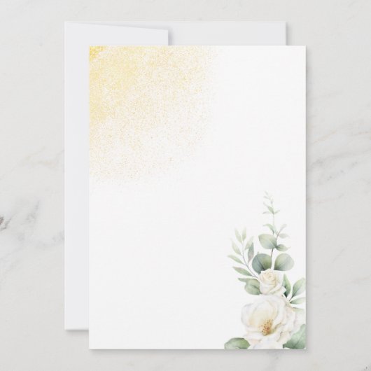 男の子の金ゴールドバルーン&緑の赤ちゃんシャワー 招待状 (裏面)