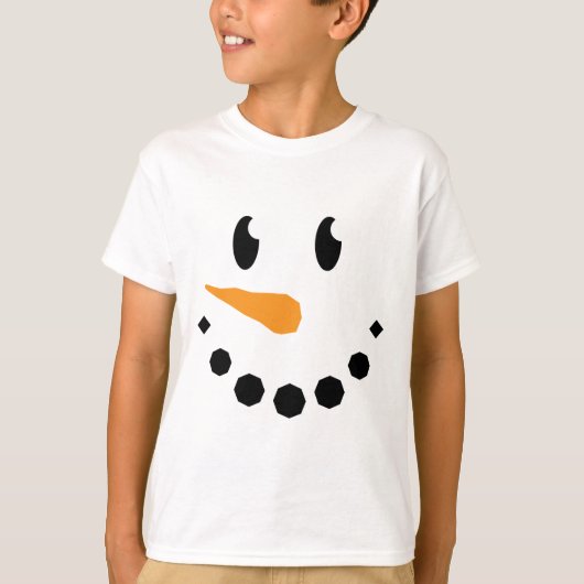 男の子の雪だるまのTシャツ(デザイン1) Tシャツ (正面)