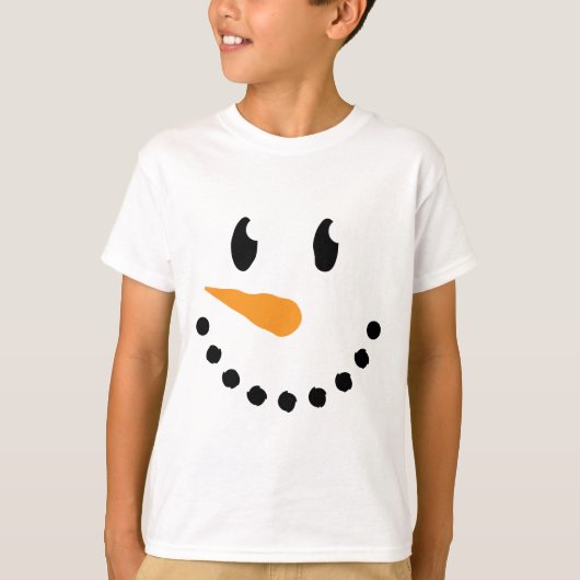 男の子の雪だるまのTシャツ(デザイン3) Tシャツ (正面)