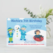 男の子の雪の管の招待状 招待状 (スタンド正面)