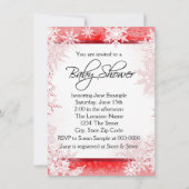 男の子の雪の結晶クリスマスベイビーシャワー 招待状 (裏面)