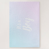 男の子の青いピンクのグラデーションの性別グラデーションのリビール ジグソーパズル (縦)