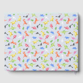 男の子の青い恐竜パターン赤ちゃんシャワー ゲストブック (裏面)