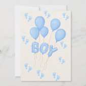 男の子の青い招待状 招待状 (裏面)