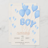 男の子の青い招待状 招待状 (正面/裏面)