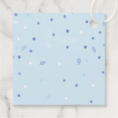 男の子の青い風船の赤ちゃんシャワーだ フェイバータグ (裏面)