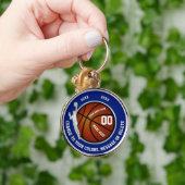 男の子の青く白いバスケットボール年長夜ギフトのアイディア キーホルダー (手)