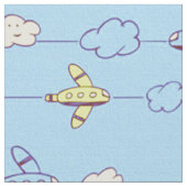 男の子の青の飛行機 ファブリック (クローズアップ)