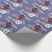 男の子の青はあなたの一流の第8誕生日のロックスターの覆いを加えます ラッピングペーパー (角)