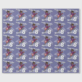 男の子の青はあなたの一流の第8誕生日のロックスターの覆いを加えます ラッピングペーパー (フラット)