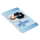 男の子の青ストライプの第1聖餐式フォトマグネット マグネット (右側)