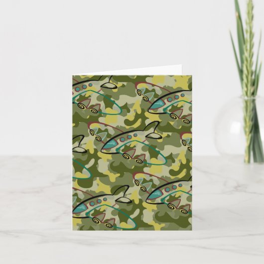 男の子の飛行機のメッセージカード カード (正面)