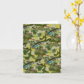 男の子の飛行機のメッセージカード カード (黄色い花)