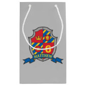 男の子の騎士シールド名6th誕生日 スモールペーパーバッグ (裏面)