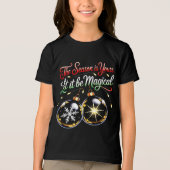 男の子の魔法のクリスマスオーナメント楽しいお祭りスノー トライブレンドＴシャツ (正面)