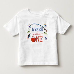 男の子の魚釣りオフィッシュ同盟1歳の誕生日Tシャツ トドラーTシャツ