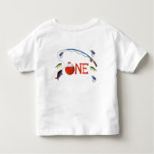 男の子の魚釣りオフィッシュ同盟1歳の誕生日Tシャツ トドラーTシャツ (裏面)