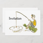 男の子の魚釣り 招待状 (正面/裏面)