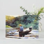 男の子の魚釣り、Winslow Homerによるアートワーク カード (スタンド正面)
