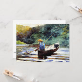 男の子の魚釣り、Winslow Homerによるアートワーク カード (正面/裏面インサイチュ)