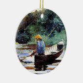 男の子の魚釣り、Winslow Homerによるアートワーク セラミックオーナメント (右)
