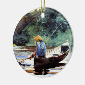 男の子の魚釣り、Winslow Homerによるアートワーク セラミックオーナメント (左)