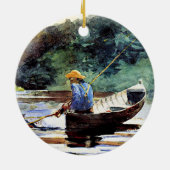 男の子の魚釣り、Winslow Homerによるアートワーク セラミックオーナメント (裏面)