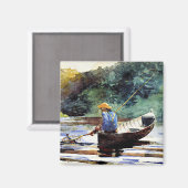 男の子の魚釣り、Winslow Homerによるアートワーク マグネット (正面/裏面)