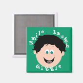 男の子の黒髪笑い顔 マグネット (正面/裏面)