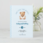 男の子の1歳の誕生日パーティー招待状「One for the Book」 招待状 (スタンド正面)